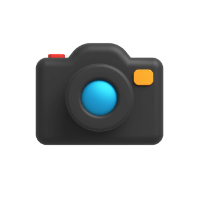 Zwart camera icoontje
